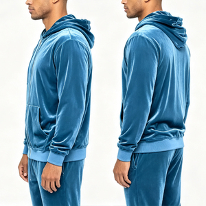 Ensemble de survêtement en velours écologique pour femme, coupe oversize et ample, avec sweat à capuche et pantalon de jogging, style urbain, grandes tailles, hiver - Product Image 5