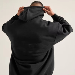 Men's Oversized Hooded Sweatshirt Solid Color Cotton Fleece Casual Autumn Wear Pocket <b>Design</b> Regular Fit - Product Image 2
