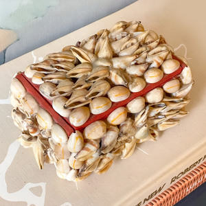 Portable Red <b>Velvet</b> Jewelry Souvenir Gift <b>Boxes</b> Packaging Tourists Resorts Collectible Seashell Box Gifts Wholesale - Product Image 1