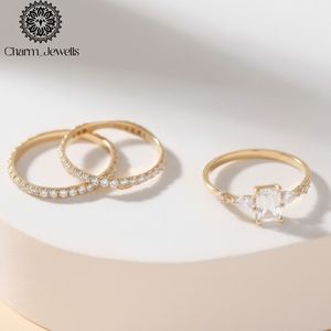 Charm Jewells <b>Silver</b> Moissanite Engagement Eternity <b>Band</b> <b>Ring</b> Cushion Cut Prong Setting IGI Certified Women's Classic <b>Ring</b> - Product Image 6