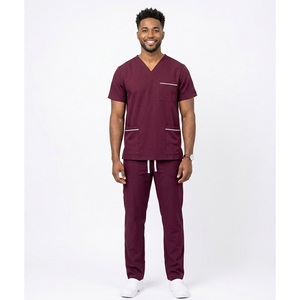 Hospital Medical Surgical Men Doctor <b>Scrub</b> Suits \ Hospital Staff Men Short Sleeve Shirt Jogger Pants - Product Image 5