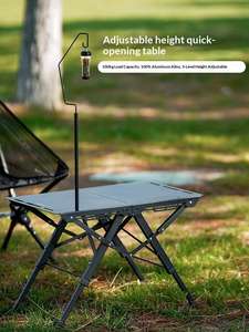 Mesa de Camping Táctica Portátil IGT, Altura Ajustable, Ligera, de Aluminio, Plegable, Instalación sin Herramientas - Product Image 6