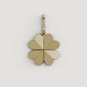 14K <b>Solid</b> Gold Four Leaf Clover Charm Pendant Minimalist Dainty Lucky Charm for Necklace or <b>Bracelet</b> Fine Gold Jewelry Wholesale - Product Image 1