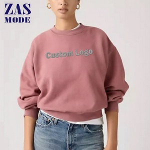 Nueva llegada: Sudadera corta de mujer de algodón 100% French Terry de alto gramaje con hombros caídos y cuello redondo, estilo holgado. - Product Image 1