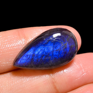 Cabochon naturel authentique bleu, formes variées, dos plat, pierres précieuses FAIJAN GEMS, certifiées par un tiers, du Rajasthan, pour la joaillerie - Product Image 2