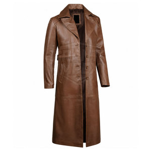 Manteau en cuir de haute qualité au design moderne, écologique, respirant, rembourré de duvet d'oie blanche pour hommes, confortable, manches longues, classique - Product Image 4
