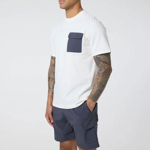 Econex Sports Men's Casual Summer Two-Piece <b>Set</b> Color Blocking Shorts & Shirt Cotton Blend Knitted Fabric Quick Dry - Product Image 3
