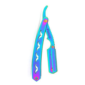 Navaja de Afeitar Plegable de Acero Inoxidable, Cuchilla de Barbero para Cortar el Cabello, Cuchilla Intercambiable, Navaja de Afeitar Recta Personalizada de Acero Inoxidable - Product Image 6