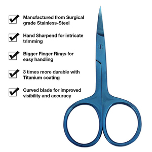 OEM ODM Service <b>Nail</b> <b>Scissors</b> Titanium Color Sharp Pointed Tip <b>Nail</b> Arts <b>Scissors</b> 4Cr13 Stainless Steel <b>Nail</b> Manicure <b>Scissors</b> - Product Image 3