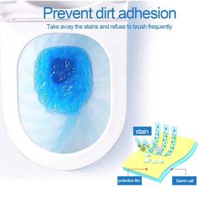 Vente en gros de tablettes nettoyantes automatiques pour cuvette de toilette Blue Bubbles 4 pièces nettoyeur de réservoir de salle de bain jetable en bloc solide 30 jours - Product Image 2