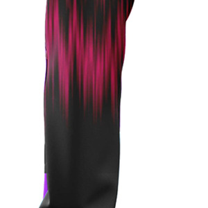 Pantalon de survêtement noir pour homme avec motif dégradé rose, taille élastique, décontracté, respirant, en polyester, idéal pour l'été - Product Image 4