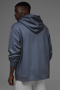 Sweat-shirt à capuche surdimensionné en coton biologique lourd pour homme avec logo personnalisé, vêtements écologiques pour l'hiver, fabriqué sur commande - Product Image 3