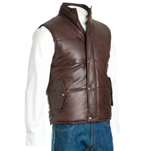 เสื้อกั๊กหนังมอเตอร์ไซค์แบบกำหนดเองสำหรับผู้ชาย ทนทาน สไตล์ไบค์เกอร์ มีโลโก้ OEM ให้บริการ ขายส่งราคาถูก - Product Image 5