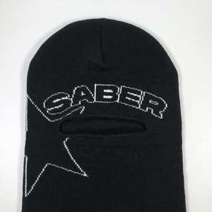 OEM High Quality Acrylic Unisex One Hole Black Winter Balaclava Hat Custom Jacquard Knitted Ski Mask - Product Image 4