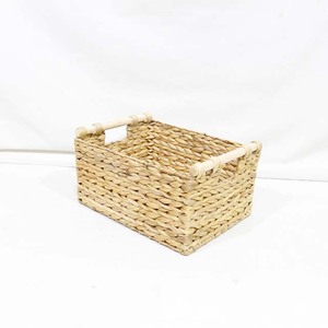 Top Rated Eco-Friendly Braided Water Hyacinth <b>Rectangular</b> <b>Storage</b> <b>Baskets</b> Set 3 Cubes Wood Dowel Home Bathroom Organization - Product Image 6
