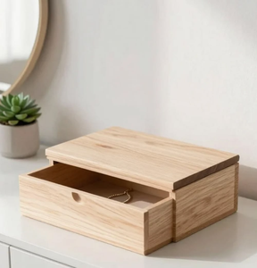 Decorative Natural Wood <b>Storage</b> <b>Chest</b> <b>for</b> Keepsakes Souvenirs Small Treasures and Elegant Interior Decoration - Product Image 1