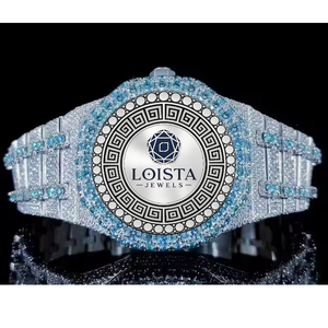 Reloj de Pulsera de Lujo con Caja Redonda de Aleación, Reloj de Cuarzo con Esfera de Vidrio Revestido, Diamante Moissanita Refinado PARA LOISTA JEWELS - Product Image 1