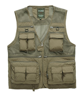 Chaleco Clásico Multibolsillos para Hombre, Chaqueta Informal de Reportero para Exteriores, Chaleco de Seguridad al por Mayor con Bolsillo de Malla - Product Image 3