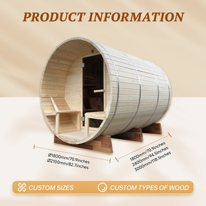 Sauna de Barril para Exteriores con Certificación ETL, Control Inteligente por Aplicación WiFi, Cedro Rojo Premium, <span class=keywords><strong>Spa</strong></span> en Casa, Cabaña para Jardín, Precio de Fábrica - Product Image 3