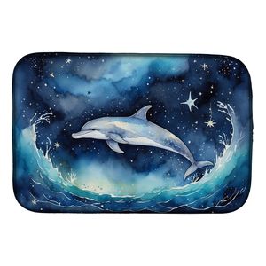 Dolphin Starry Sea 14 \ "X 21 \" Escurridor de platos para encimera Almohadilla de secado de platos absorbente multicolor para encimera de cocina - Product Image 1