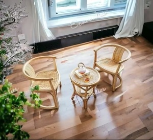 Ensemble de chaises de jardin en bambou écologiques, mobilier d'extérieur au design moderne, sièges durables pour cour, sans rembourrage, pieds coniques, pour sols durs - Product Image 4