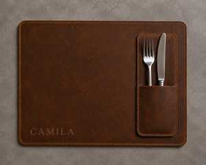 Manteles Individuales de Cuero Genuino de Lujo al por Mayor, Aislantes del Calor, Impermeables, Protectores para Mesa de Comedor, Fabricante LPM-0010 - Product Image 4