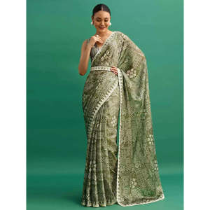 Embroidered <b>Saree</b> with Sequins Work for Career Parties - Product Image 3