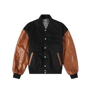 Chaqueta Varsity Inteligente de Alta Calidad con Cuello Alto, Cuerpo de Lana Genuina, Mangas de Cuero con Apliques, Reversible, Estilo Urbano Perfecto - Product Image 3