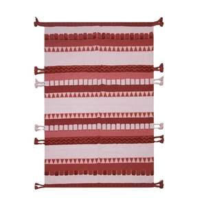 Tapis de luxe indien en coton tissé broderie à long pompon, écologique, lavable pour chambre, bureau, voyage, prière, meilleure vente - Product Image 1