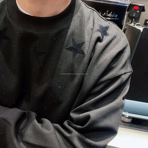 Nouveau pull à col rond personnalisé pour hommes Impression de sweat à manches longues à col étoilé Sweat-shirt à la mode à strass Hot Fix - Product Image 2