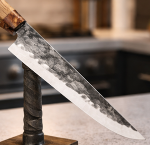 Couteau de chef ambidextre fait main avec lame en acier Damas, respectueux de l'environnement - Product Image 4