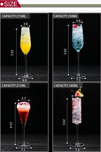 Copas de Champán Personalizadas con Logotipo de 180~250 ml para Bodas, Copas de Jugo, Copas de Cristal, Copas de Vino Tinto - Product Image 3