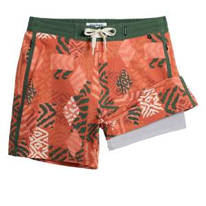 Shorts de bain pour hommes à séchage rapide, imprimé floral, vêtements de plage légers, respirants, résistants à l'eau, tissu tissé, cordon élastique - Product Image 1