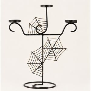 Candelabro de Metal Hecho a Mano con Diseño de Telaraña, Portavelas de 3 Niveles para Decoración de Casas Encantadas, Artículos para Fiestas de Terror en Interiores - Product Image 5