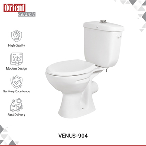 Oferta Exclusiva en Inodoro de Cerámica Blanco de Alta Calidad, Nuevo Diseño, Duradero, con Descarga por Gravedad, Montado en el Suelo, de 2 Piezas - Product Image 3