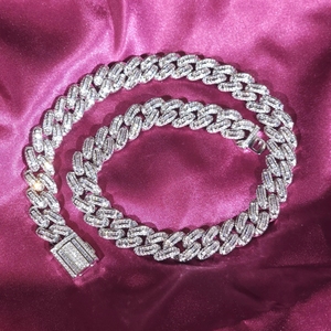 Trending 14mm 18mm Mosaic Setting <b>Cuban</b> <b>Link</b> <b>Chain</b> Moissanite <b>Cuban</b> Bracelet Necklace Custom Hip Hop Diamond <b>Cuban</b> <b>Links</b> - Product Image 4