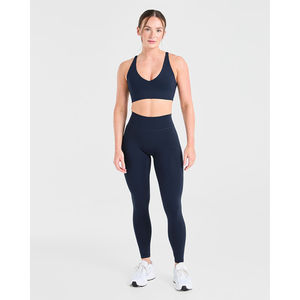 Nouveau soutien-gorge de sport de marque bleu marine, à fort impact, avec bretelles dorsales réglables et encolure en V, pour femmes adultes - Product Image 5