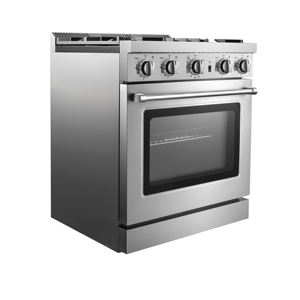 فرن يعمل بالغاز قائم بذاته 30 بوصة Cu.Ft مع 4 موقد شعلة مصدر طاقة كهربائية للاستخدام المنزلي - Product Image 2