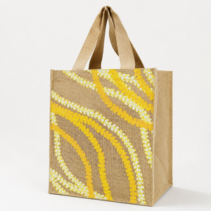 Bolsa de Regalo de Yute Natural Impresa Personalizada, Laminada con PP, 27x31x16 cm, Venta al Por Mayor, OEM, Marca Privada, Reutilizable, para Compras o Playa - Product Image 3