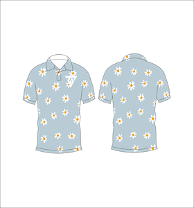 Camisa polo con estampado de margaritas azul claro para hombre, camiseta informal de manga corta para verano, camiseta de golf a la moda - Product Image 6