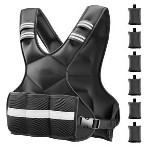 Gilet lesté ajustable en tissu de 20 kg pour hommes, confortable, en forme de X, avec 6 bandes réfléchissantes, ensemble de 4 à 10 lb - Product Image 1
