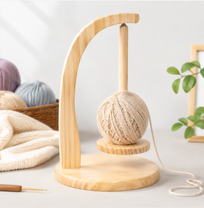 Support en bois massif pour pelotes de laine avec base magnétique pour tricot, crochet, distributeur de <span class=keywords><strong>fil</strong></span>, organisateur d'artisanat DIY - Product Image 1