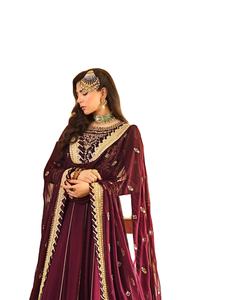 Indien pakistanais dernière mousseline de soie brodée Salwar Kameez avec maçonnerie lourde Collection de mariage de luxe vente chaude robe 0403 - Product Image 1