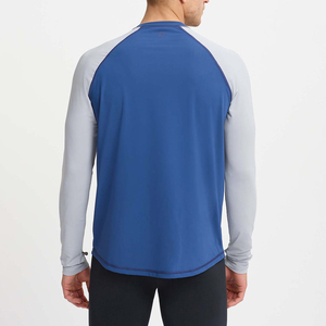 Haut de sport pour homme à manches longues, compression, bicolore, manches raglan, avec trous pour les pouces - Product Image 2