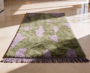 Tapis Beni Ourain Berbère 100% Laine Noué à la Main – Tapis Géométrique Marocain Fait Main à Poils Longs, Taille Personnalisée, Vente en Gros - Product Image 3