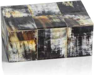 Caja Decorativa Hecha a Mano con Cuerno de Búfalo, Caja de Almacenamiento de Cuerno Natural Grabado, Caja de Regalo Artesanal Vintage, Decoración para el Hogar - Product Image 1