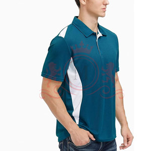 Professional Look Teal Blue Polo Shirt Performance Fabric <b>Classic</b> Collar Comfortable Short Sleeve Smart Casual Wear - Product Image 3