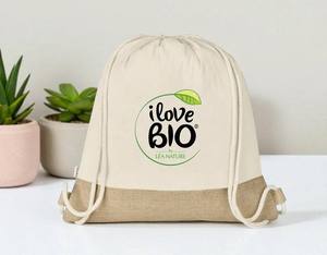 Durable Jute <b>Backpack</b> with Inner Lining Eco Friendly School and Travel Bag - Product Image 2