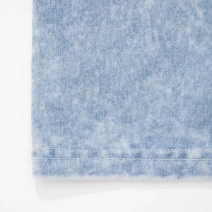 Acid Wash Regular Fit Turtleneck <b>Tie</b>-Dye Short Sleeve <b>Knitted</b> 100% Cotton Breathable Hip Hop Men's T-Shirt - Product Image 4