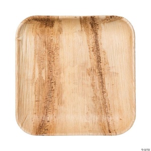 Eco Choice Areca Palm Square Biodegradable <b>Disposable</b> Food Service <b>Plates</b> Pack 25 Pieces Party Sweet Dessert <b>Plates</b> - Product Image 1